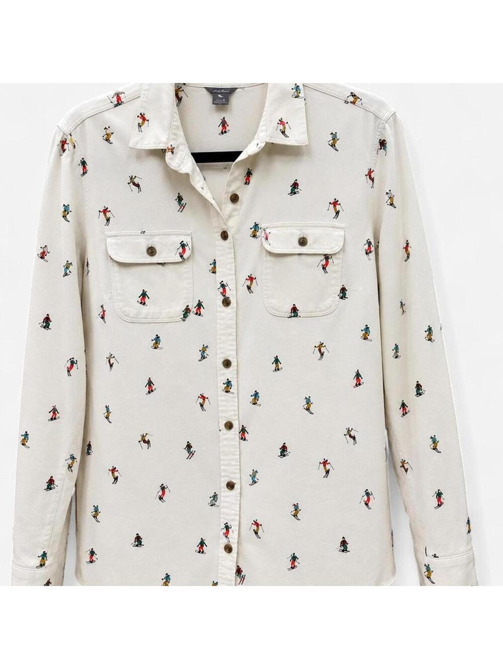 Eddie Bauer - Vintage Off White 100% Cotton Long Sleeve Button Up Shirt.